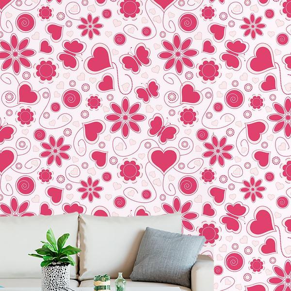 Imagem de Papel de Parede Adesivo Floral Rosa - 043