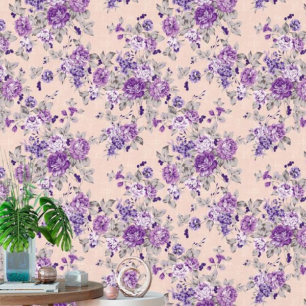 Imagem de Papel de Parede Adesivo Floral Roxo - 115