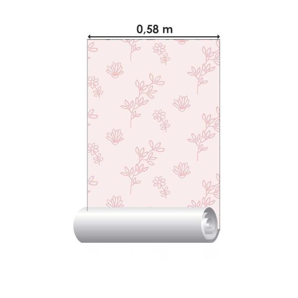 Imagem de Papel de Parede Adesivo Flores Delicada N05279 0,58X2,5M