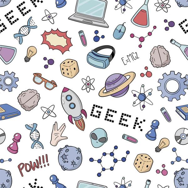 Imagem de Papel de Parede Adesivo Geek Infantil Fundo Branco Lavável