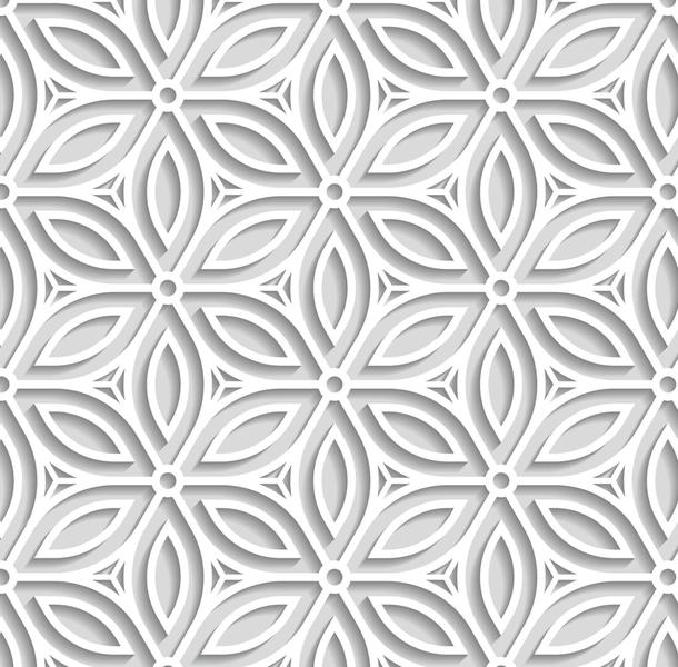 Imagem de Papel de Parede Adesivo Geométrico Branco de Floral 3d Sombreado Fosco Vinil Autocolante 3m