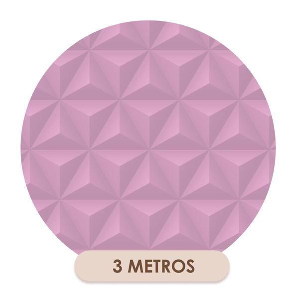 Imagem de Papel de Parede Adesivo Geométrico Efeito 3D Gesso Rosa Magenta Moderno Quarto Sala de Estar