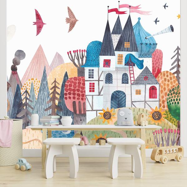 Imagem de Papel de Parede Adesivo Infantil Castelo Quarto Criança - 663pcm