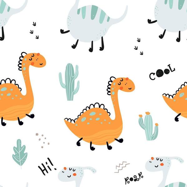 Imagem de Papel De Parede Adesivo Infantil Dino N014158 Rolo 0,58x3M