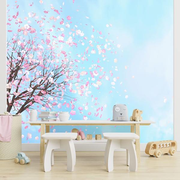 Imagem de Papel de Parede Adesivo Infantil Floral Flores Quarto Menina - 620pcp