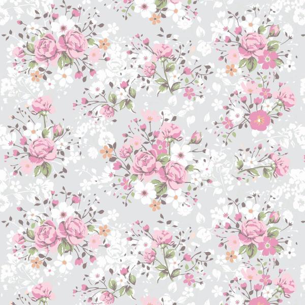 Imagem de Papel De Parede Adesivo Lavável Floral Rosa 18m