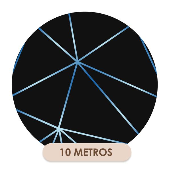 Imagem de Papel De Parede Adesivo Lavável Geométrico Linhas Abstratas Azul Com Fundo Preto