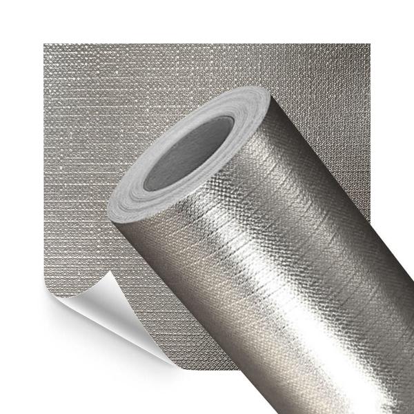 Imagem de Papel de Parede Adesivo Lavavel Metalico Texturizado Prata Old