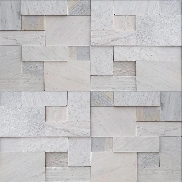 Imagem de Papel De Parede Adesivo Lavável sala Mosaicos San Tomé Branco