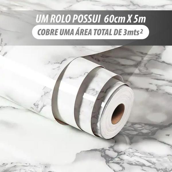 Imagem de Papel De Parede Adesivo Marmore Preto Lavável 5 M X 60cm