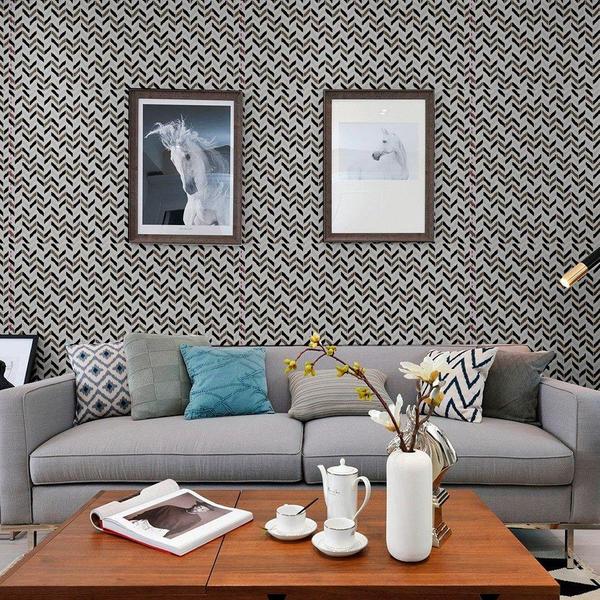 Imagem de Papel de Parede Adesivo PVC 5m Estampa Zig Zag Lavável