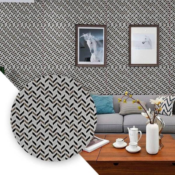 Imagem de Papel de Parede Adesivo PVC Estampa Zig Zag Cinza 05 Metros