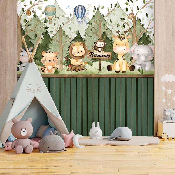 Imagem de Papel De Parede Adesivo Safari Infantil 7M² - Banner Bani