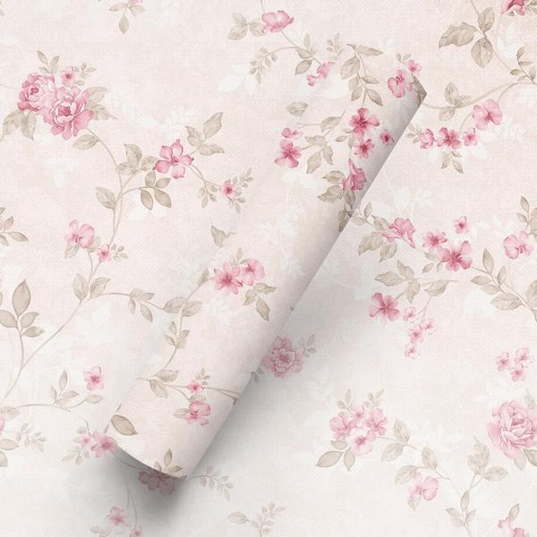 Imagem de Papel de Parede Adesivo Tema Floral Rosa