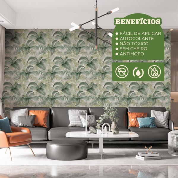 Imagem de Papel de Parede Adesivo Tema Natureza Tons Verdes Sala E Quarto 