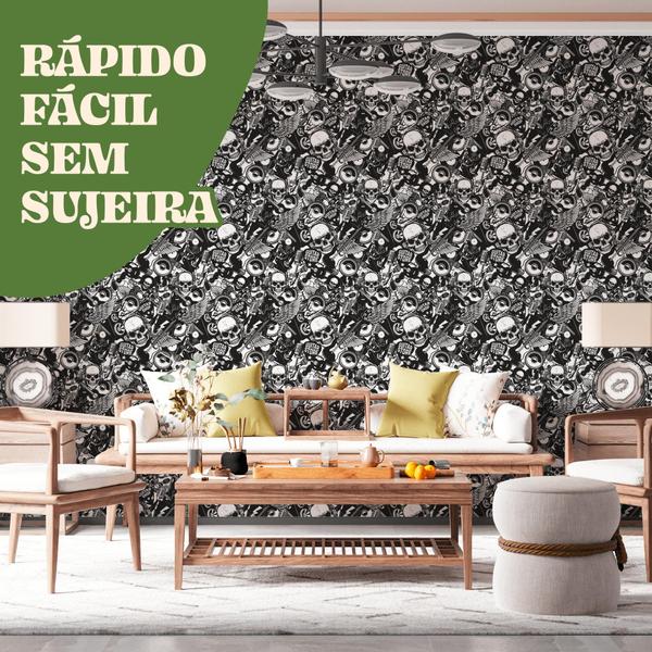 Imagem de Papel de Parede Adesivo Tema Roll Rock Sala Quarto    