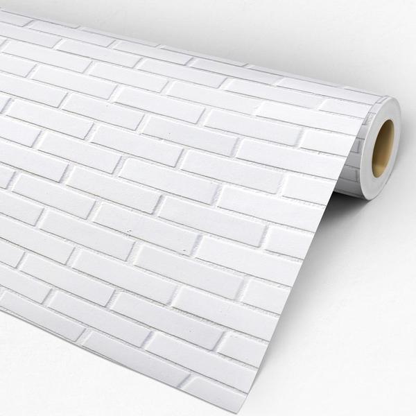 Imagem de Papel de Parede Adesivo Tijolo Branco - 027