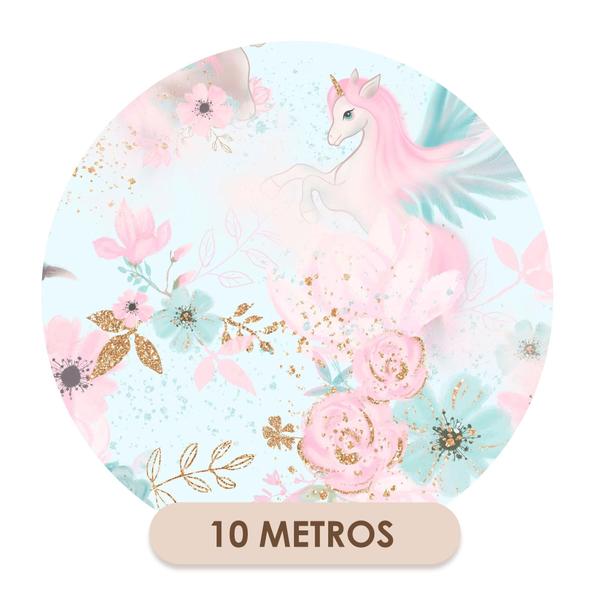 Imagem de Papel De Parede Adesivo Unicornios Rosa E Azul Quarto Menina 10m