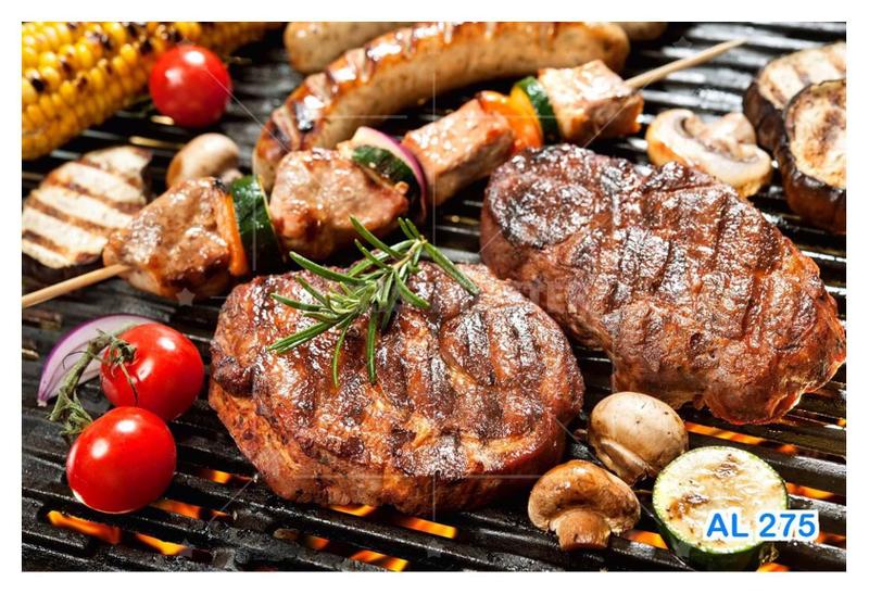 Imagem de Papel De Parede Alimentos Carne Churrasco Bife 3,5M Al275