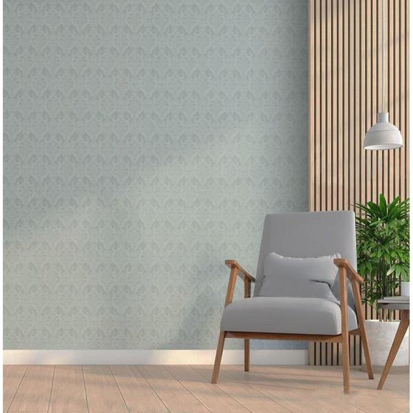 Imagem de Papel de Parede Arabesco Cinza Crômio 500x60cm Adesivo Texturizado Revestimento Decoração Moderna Parede