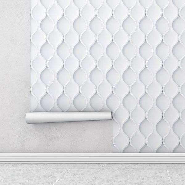 Imagem de Papel De Parede Autocolante 3D Para Quartos E Sala Buracos Em Tons De Branco E Cinza