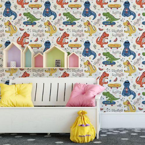 Imagem de Papel De Parede Baby Dinossauros Modernos Cute - 2,5x0,5m