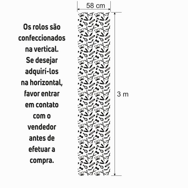 Imagem de Papel de Parede Barbearia Retro Utensílios Navalette Bigode Tesoura - REF:DPCA231