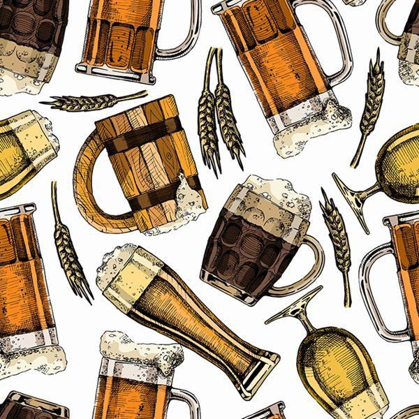 Imagem de Papel de Parede Beer Copos de Cerveja Rusticos Fundo Branco