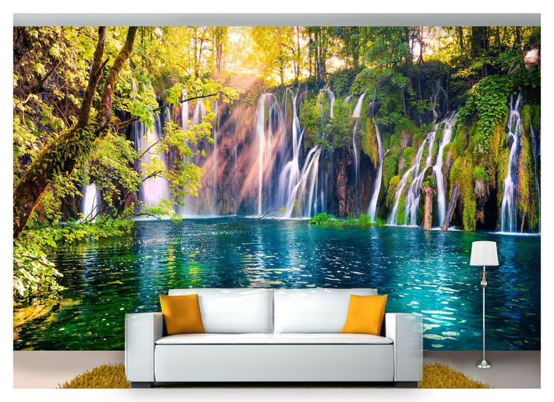 Imagem de Papel De Parede Cachoeira Natureza Mata 3D Nch189