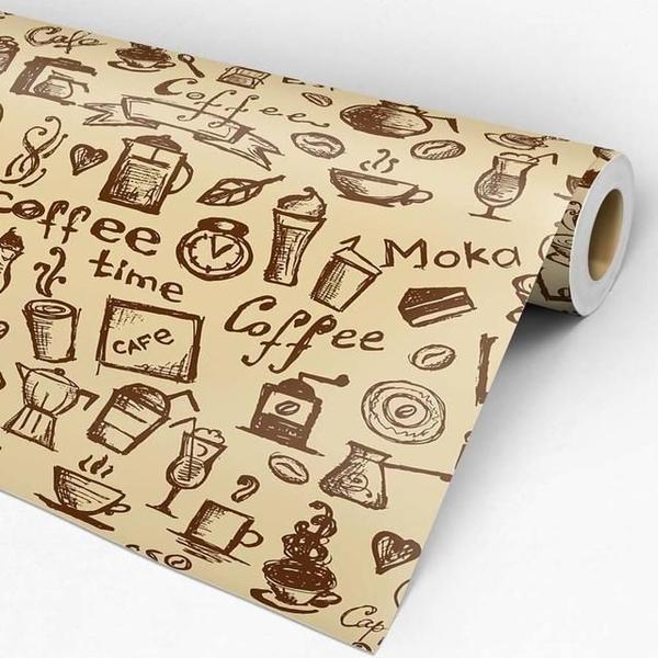 Imagem de Papel De Parede Casual Coffee Marrom Cozinha 3M