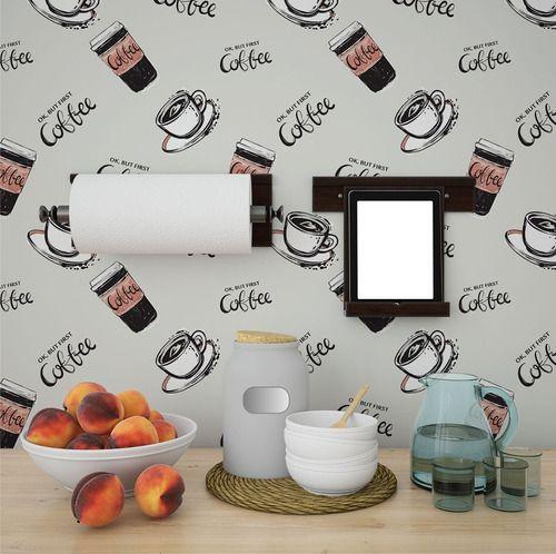 Imagem de Papel De Parede Decorativo Cantinho Do Café Cinza - 3,30m