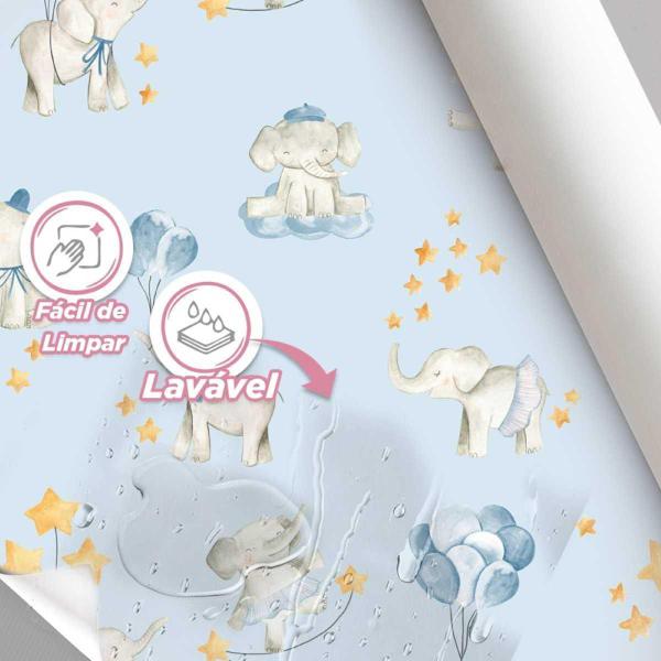 Imagem de Papel De Parede Elefante Infantil ul Quarto Menino 15M