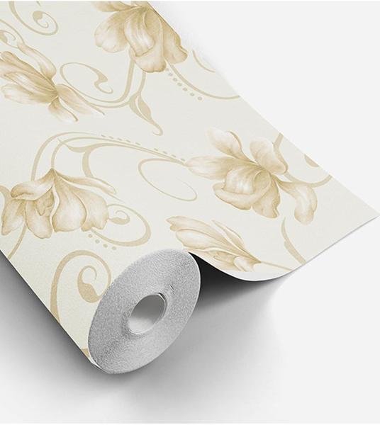 Imagem de Papel De Parede Floral Ramalhete Bege E Marrom