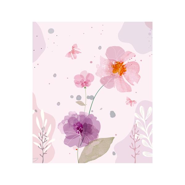 Imagem de Papel de Parede Floral Tons Rosa Aquarela Boho Botânico 6m²