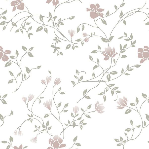 Imagem de Papel de Parede Floral Tulipa Rosa Fundo Branco