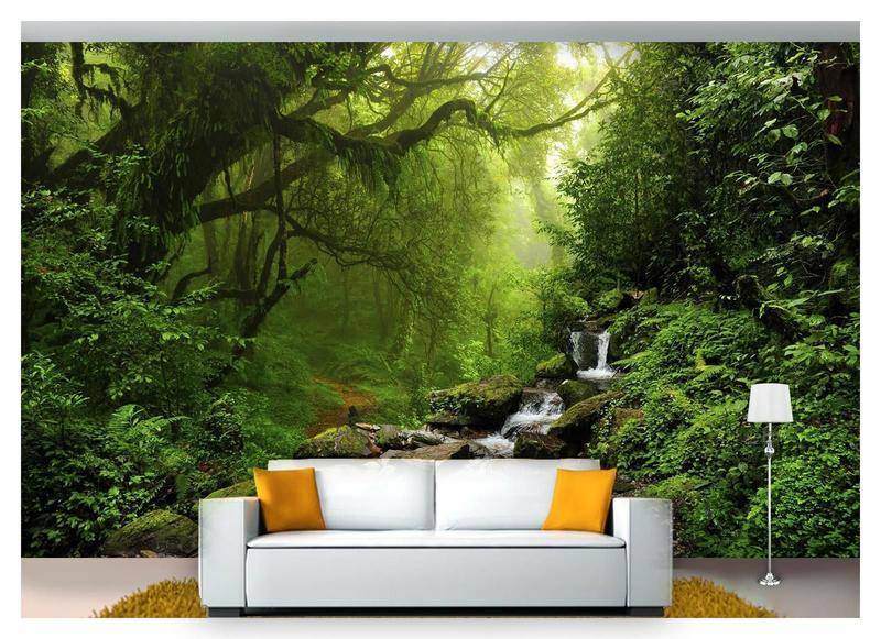 Imagem de Papel De Parede Floresta Natureza Árvores 3D 3M² Xna163