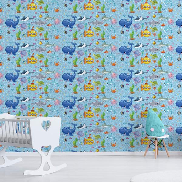 Imagem de Papel de Parede Fundo do Mar Infantil 57x270cm