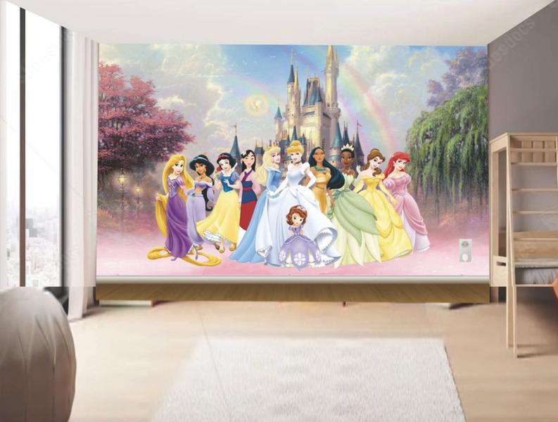 Imagem de Papel de Parede Infantil  Castelo Princesas  (folha med. 90x300 cm)