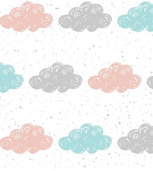 Imagem de Papel de Parede Infantil Com Nuvens Coloridas