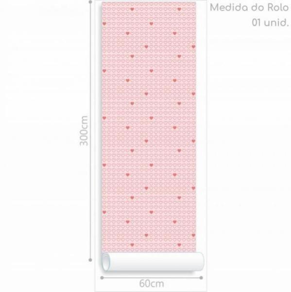 Imagem de Papel de Parede Infantil Corações Rosa