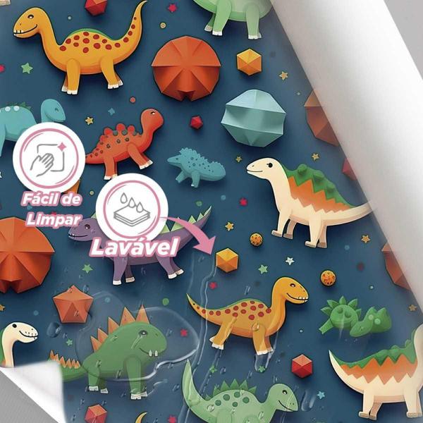 Imagem de Papel De Parede Infantil Dinossauro Quarto Menino Vinil 6M