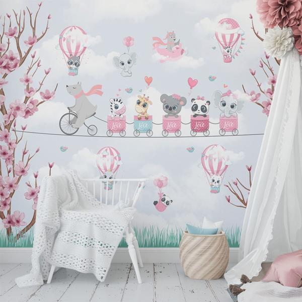 Imagem de Papel De Parede Infantil Floral Menina Quarto Bebê G-49