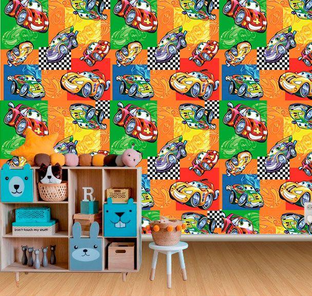 Imagem de Papel de Parede Infantil Top Car Adesivo Autocolante Lavável Decoraação de Quarto Menino