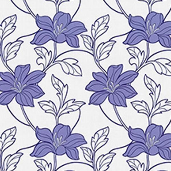 Imagem de Papel De Parede K&G Emborrachado Floral Lilas E Branco