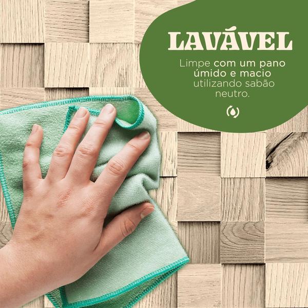 Imagem de Papel de Parede Lavável Adesivo Estilo Cubo De Madeira Natural