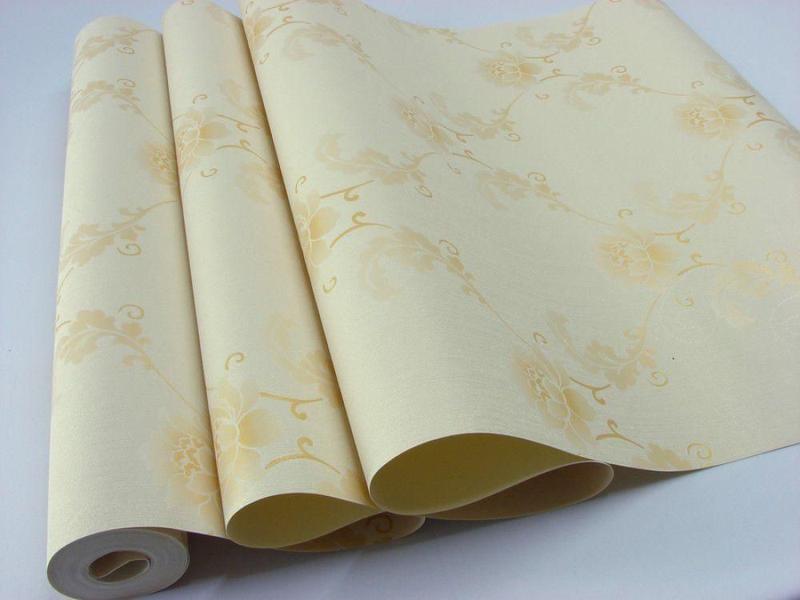 Imagem de Papel de Parede Lavável - Creme com Detalhes em Dourado - Rolo com 10m x 53cm - LMS-PPD-W2000-1 (M2000-1)