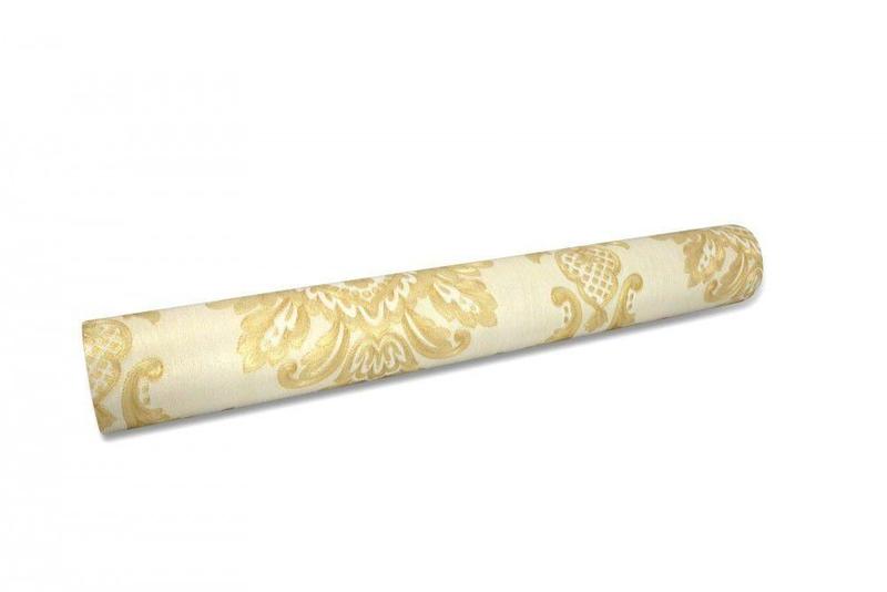 Imagem de Papel de Parede Lavável - Rolo com 10m x 53cm - Creme com Arabescos em Dourado - LMS-PPH-120101