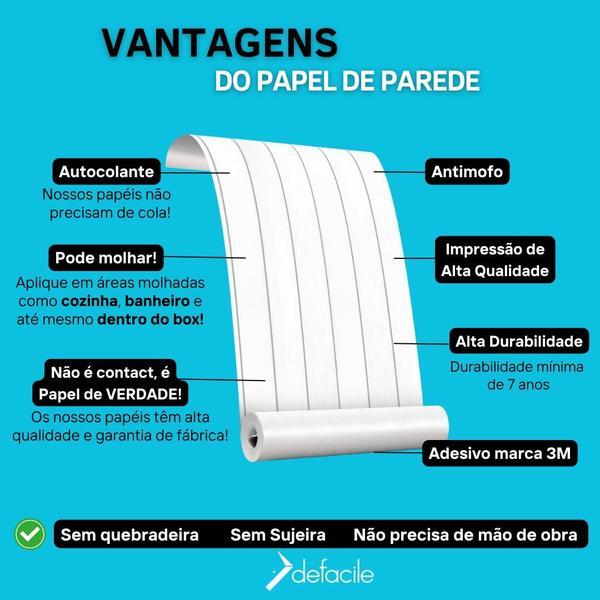 Imagem de Papel de Parede Madeira Ripada Branca Adesivo Lavável