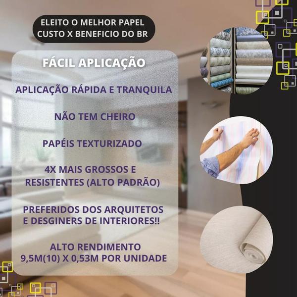 Imagem de Papel De Parede Magnific Listrado Preto, Cinza, Bege e Branco Vinílico Rolo De 9,50M