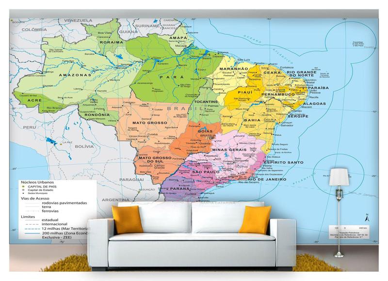 Imagem de Papel De Parede Mapa Brasil  Nmu12